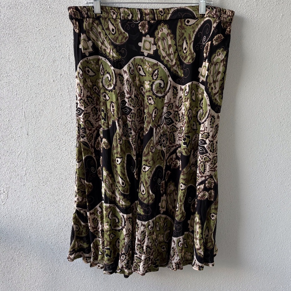 Indira Reversible Skirt Large MIDI Fairy Boho   Floral Office 90’s‎ Hippie Flowy